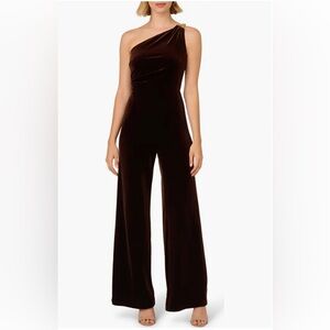 One-Shoulder Velvet Jumpsuit
